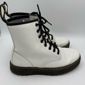 Doc Dr Martens Womens Size 5 Zavala White Leather Combat Boots Air Wair